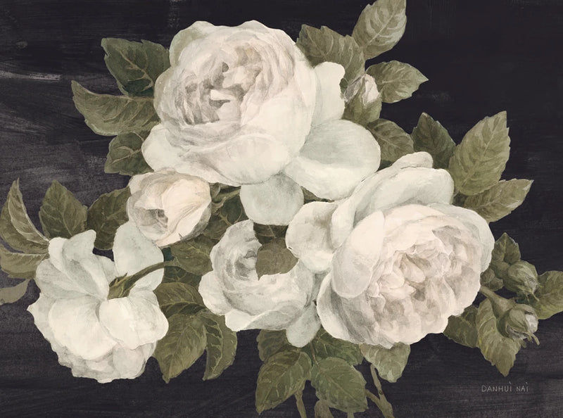 Anitque Roses on Black by Danhui Nai