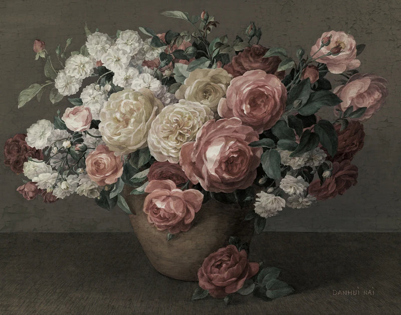 Antique Rose Bouquet Dark by Danhui Nai