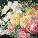Antique Roses on Black Crop by Danhui Nai. SKU 25960a. Archival Giclee Fine art print for wall decor.