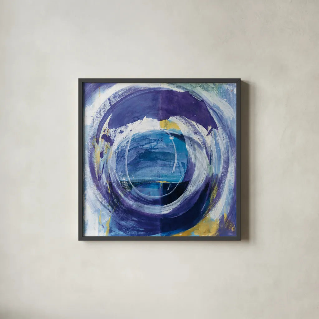 Around the World by Danhui Nai. Shown in a sleek black glass frame for a contemporary gallery look. Available as an archival giclee rolled canvas, fine art paper, or poster print. SKU 74117a.