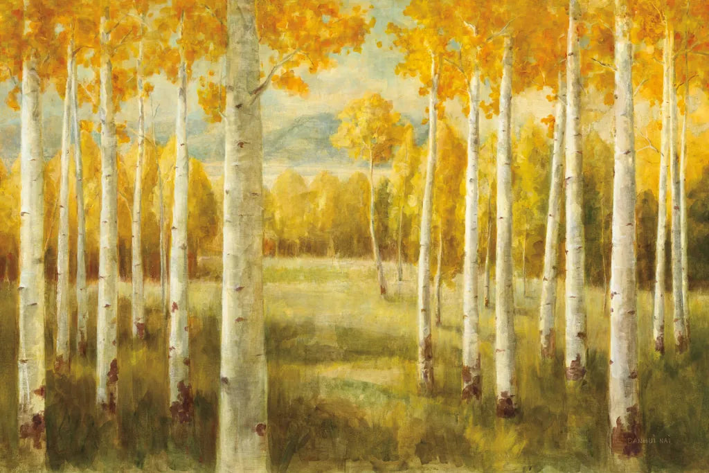 Aspen Birches by Danhui Nai. SKU 9390i. Archival Giclee Fine art print for wall decor.