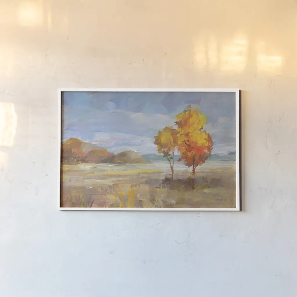 Aspen Meadow by Danhui Nai. shown as a paper print in a white frame. Available as a archival giclee rolled canvas, fine art paper, or poster print. SKU 68072i.