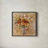 Autumn Bouquet by Danhui Nai. Shown in a sleek black glass frame for a contemporary gallery look. Available as an archival giclee rolled canvas, fine art paper, or poster print. SKU 29547a.