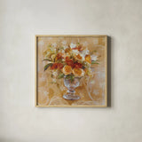 Autumn Bouquet by Danhui Nai. Shown in a natural wood glass frame for a timeless modern aesthetic. Available as an archival giclee rolled canvas, fine art paper, or poster print. SKU 29547a.