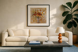 Autumn Bouquet by Danhui Nai. Displayed in a glass frame with matte in a clean modern living room. Available as an archival giclee rolled canvas, fine art paper, or poster print. SKU 29547a.