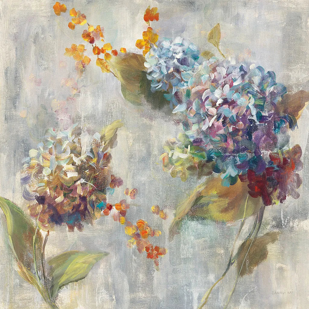 Autumn Hydrangea II by Danhui Nai. SKU 17999a. Archival Giclee Fine art print for wall decor.