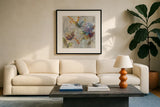 Autumn Hydrangea II by Danhui Nai. Displayed in a glass frame with matte in a clean modern living room. Available as an archival giclee rolled canvas, fine art paper, or poster print. SKU 17999a.