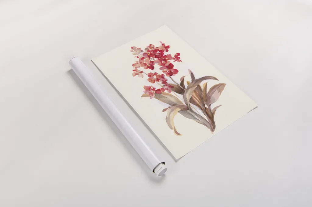 Autumn Orchid I by Danhui Nai. shown as a rolled paper print. Available as archival giclee rolled canvas, fine art paper, or poster print. SKU 75559h.
