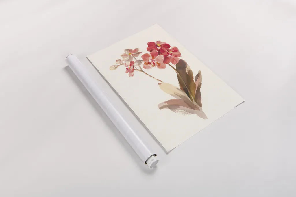 Autumn Orchid II by Danhui Nai. shown as a rolled paper print. Available as archival giclee rolled canvas, fine art paper, or poster print. SKU 75560h.