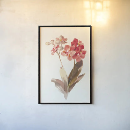 Autumn Orchid II by Danhui Nai. shown as a paper print in a black flame. Available as a archival giclee rolled canvas, fine art paper, or poster print. SKU 75560h.