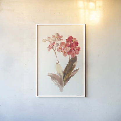 Autumn Orchid II by Danhui Nai. shown as a paper print in a white frame. Available as a archival giclee rolled canvas, fine art paper, or poster print. SKU 75560h.
