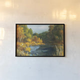 Autumn River by Danhui Nai. shown as a paper print in a black flame. Available as a archival giclee rolled canvas, fine art paper, or poster print. SKU 100348i.