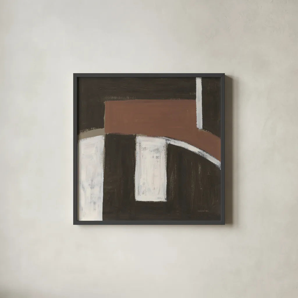 Balancing Act by Danhui Nai. Shown in a sleek black glass frame for a contemporary gallery look. Available as an archival giclee rolled canvas, fine art paper, or poster print. SKU 85201a.