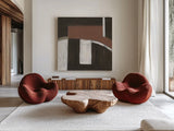 Balancing Act by Danhui Nai. Shown as extra-large giant wall art in a modern living room. Available as an archival giclee rolled canvas, fine art paper, or poster print. SKU 85201a.