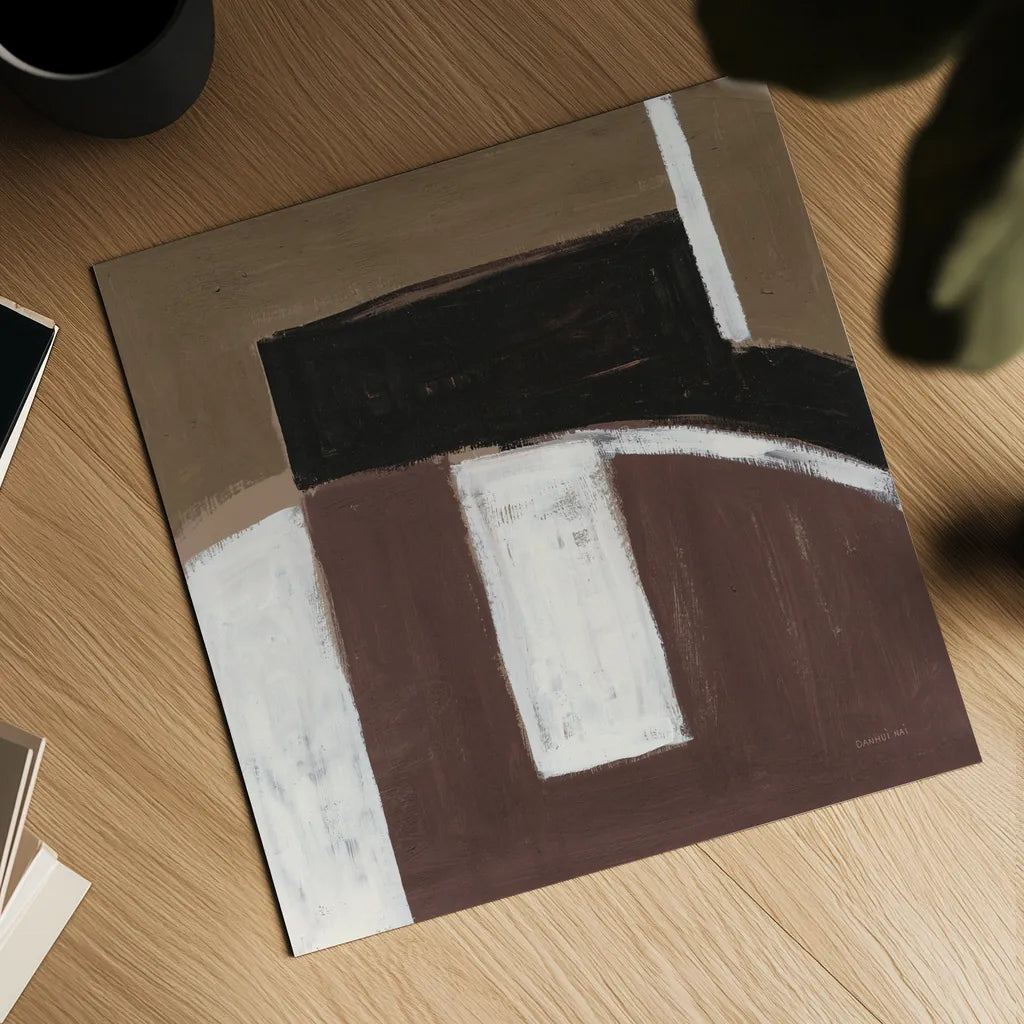 Balancing Act Brown by Danhui Nai. Shown as a detailed flat fine art print, highlighting archival giclee quality. Available as an archival giclee rolled canvas, fine art paper, or poster print. SKU 85457a.