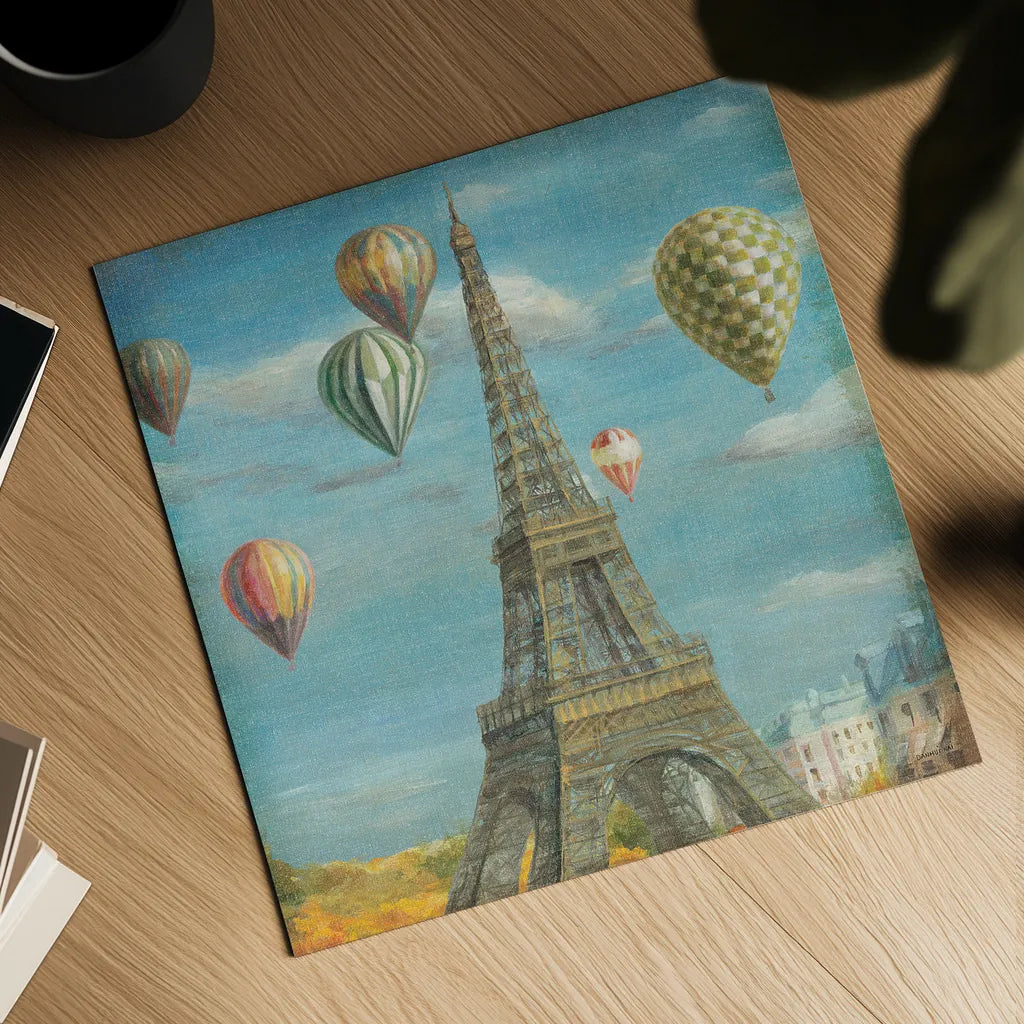 Balloon Festival by Danhui Nai. Shown as a detailed flat fine art print, highlighting archival giclee quality. Available as an archival giclee rolled canvas, fine art paper, or poster print. SKU 13498a.