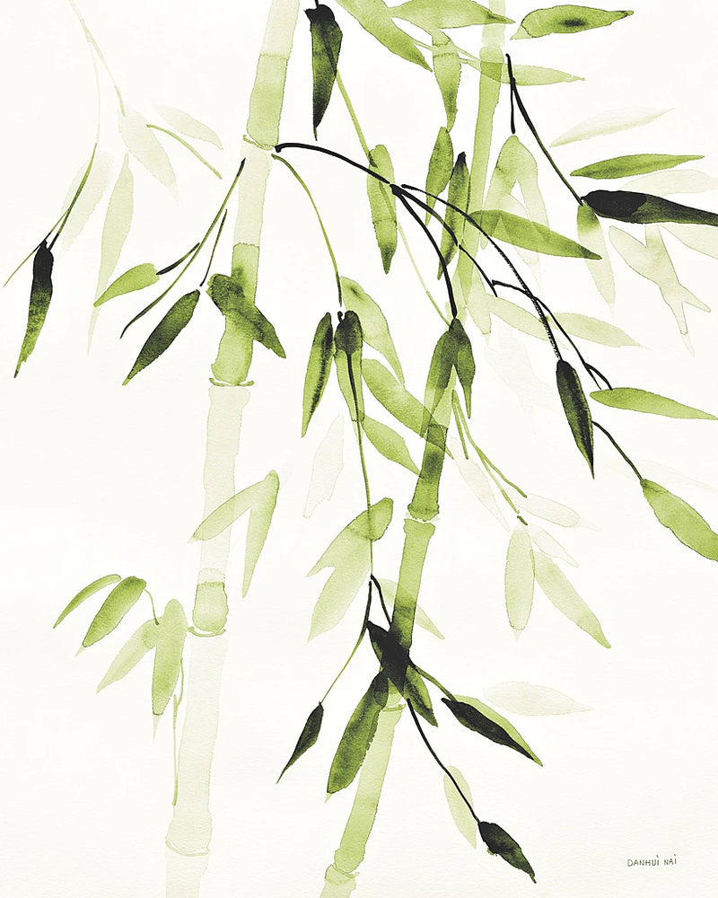 Bamboo Leaves V Green by Danhui Nai