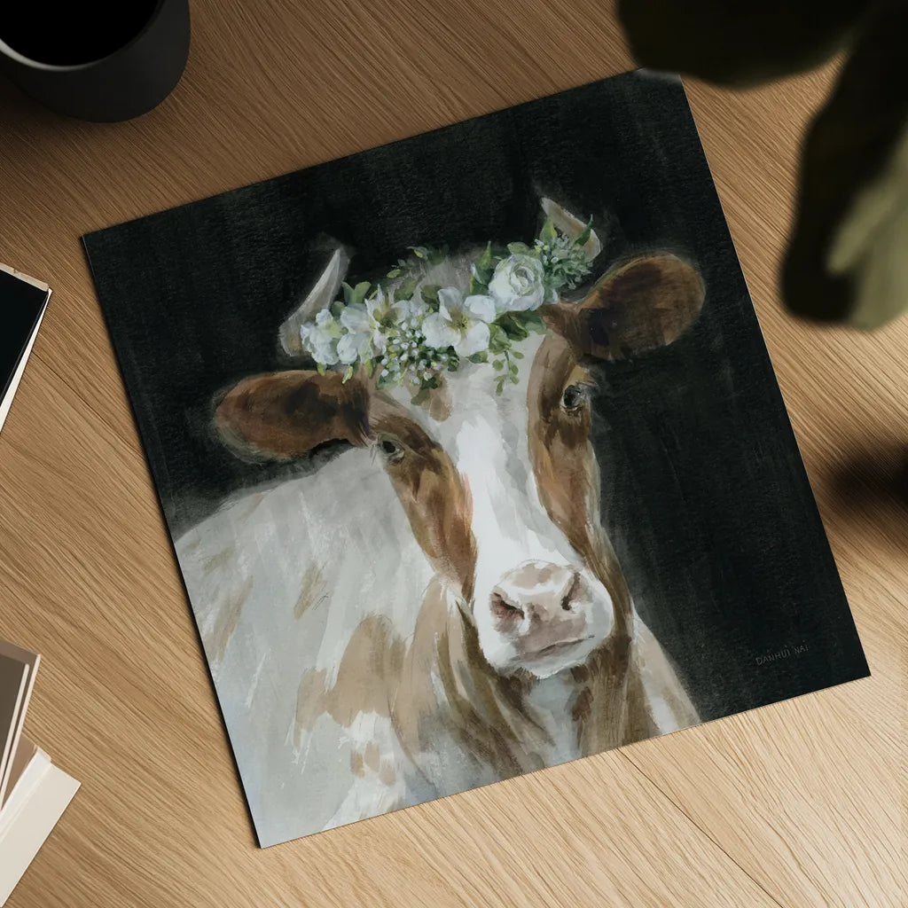 Barnyard Whimsy I by Danhui Nai. Shown as a detailed flat fine art print, highlighting archival giclee quality. Available as an archival giclee rolled canvas, fine art paper, or poster print. SKU 90431a.