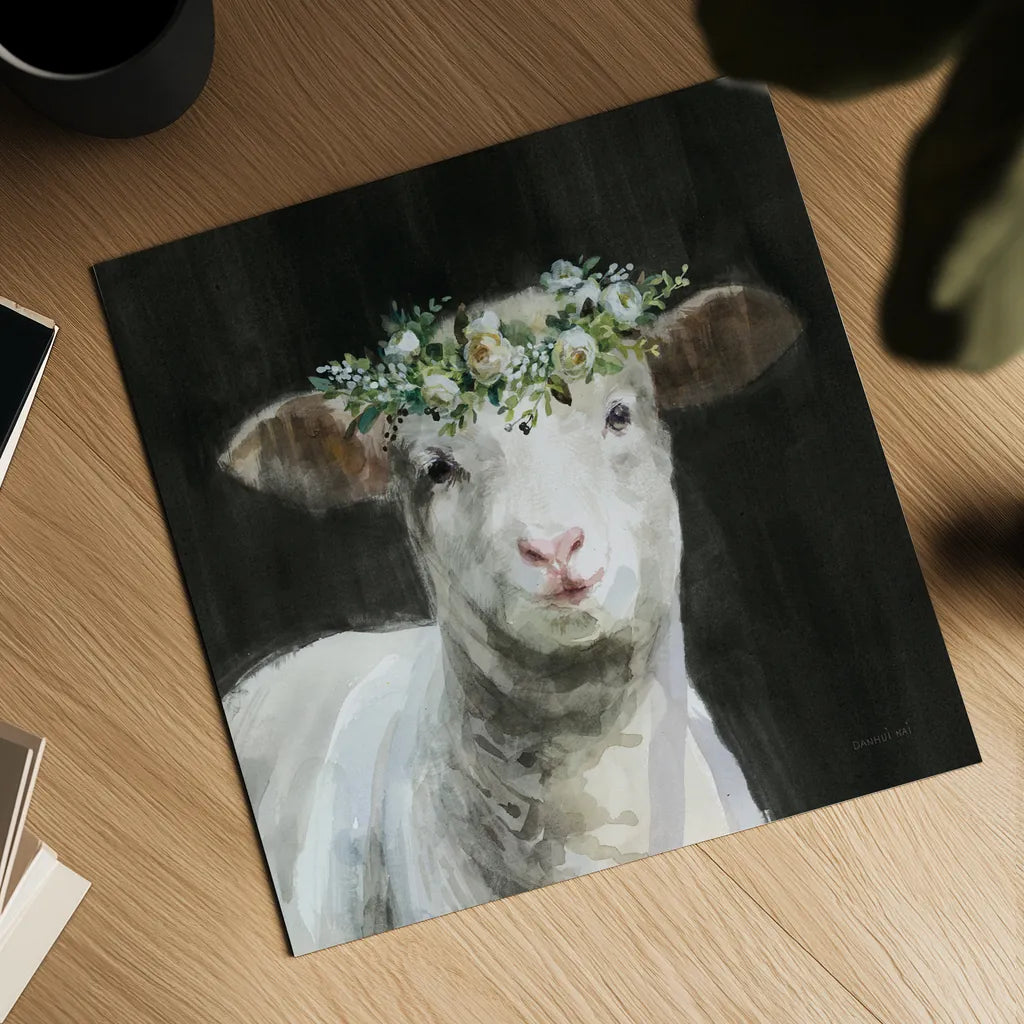 Barnyard Whimsy II by Danhui Nai. Shown as a detailed flat fine art print, highlighting archival giclee quality. Available as an archival giclee rolled canvas, fine art paper, or poster print. SKU 90432a.