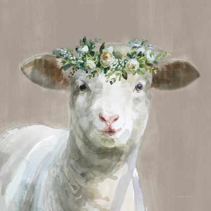 Barnyard Whimsy II Taupe by Danhui Nai. SKU 96639a. Archival Giclee Fine art print for wall decor.