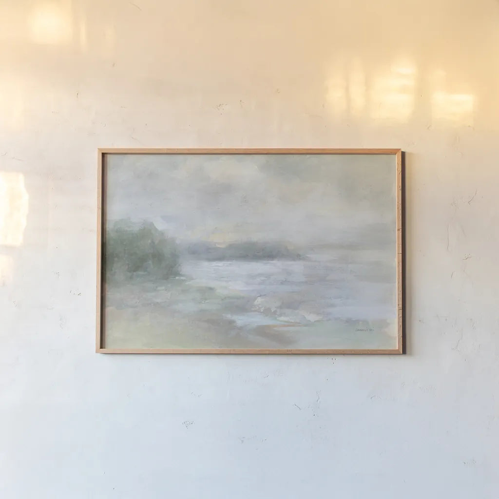 Bay Fog by Danhui Nai. shown as a paper print in a natural frame. Available as a archival giclee rolled canvas, fine art paper, or poster print. SKU 74122i.