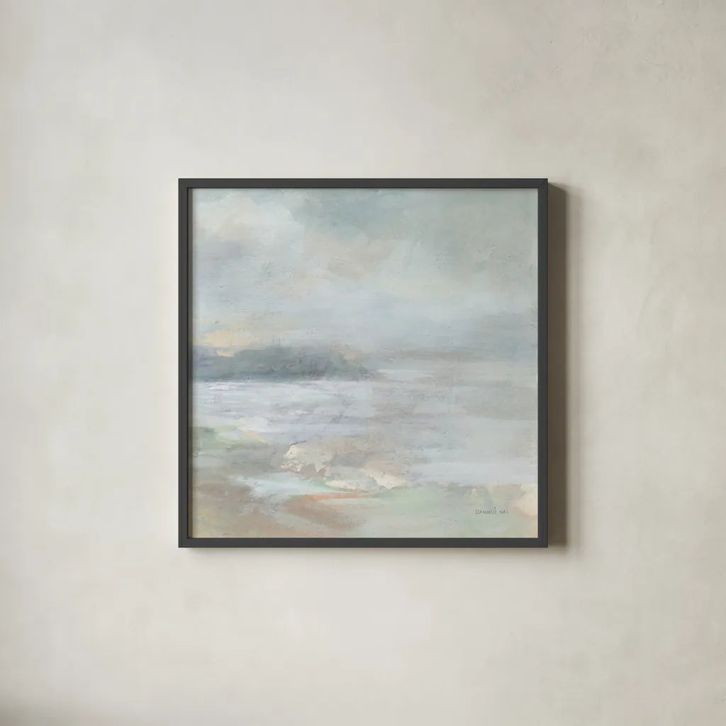 Bay Fog Crop by Danhui Nai. Shown in a sleek black glass frame for a contemporary gallery look. Available as an archival giclee rolled canvas, fine art paper, or poster print. SKU 74122a.