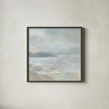 Bay Fog Crop by Danhui Nai. Shown in a sleek black glass frame for a contemporary gallery look. Available as an archival giclee rolled canvas, fine art paper, or poster print. SKU 74122a.