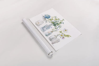 Beach Flowers I by Danhui Nai. shown as a rolled paper print. Available as archival giclee rolled canvas, fine art paper, or poster print. SKU 44418i.