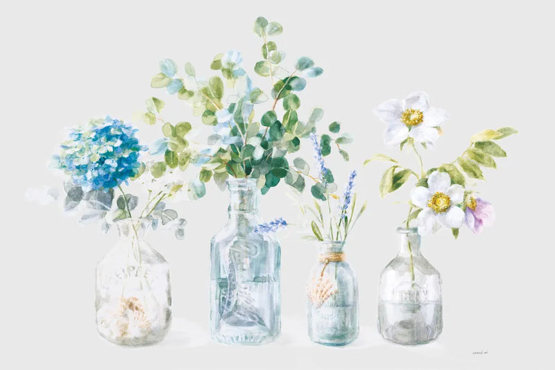 Beach Flowers I Grey by Danhui Nai. SKU 57726i. Archival Giclee Fine art print for wall decor.