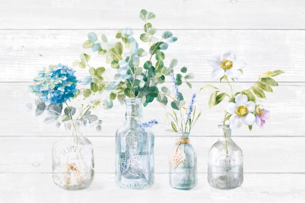 Beach Flowers I Shiplap No Coral by Danhui Nai. SKU 84634i. Archival Giclee Fine art print for wall decor.