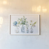 Beach Flowers I no coral by Danhui Nai. shown as a paper print in a white frame. Available as a archival giclee rolled canvas, fine art paper, or poster print. SKU 80141i.