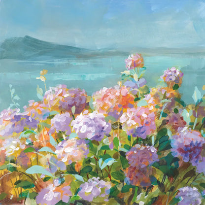 Beach Hydrangeas by Danhui Nai. SKU 81928a. Archival Giclee Fine art print for wall decor.