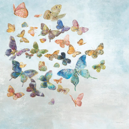 Beautiful Butterflies v3 Sq Light by Danhui Nai. SKU 48720a. Archival Giclee Fine art print for wall decor.