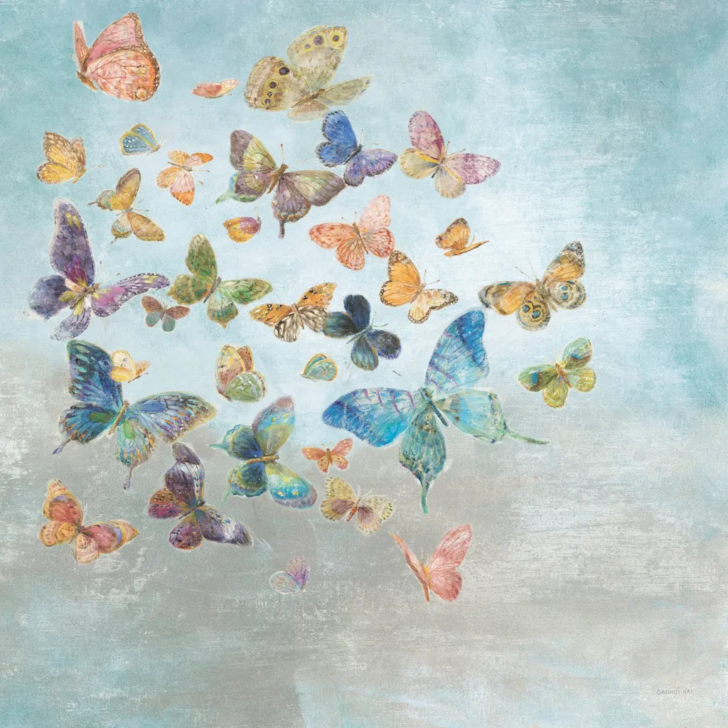 Beautiful Butterflies v3 Square by Danhui Nai. SKU 47868a. Archival Giclee Fine art print for wall decor.