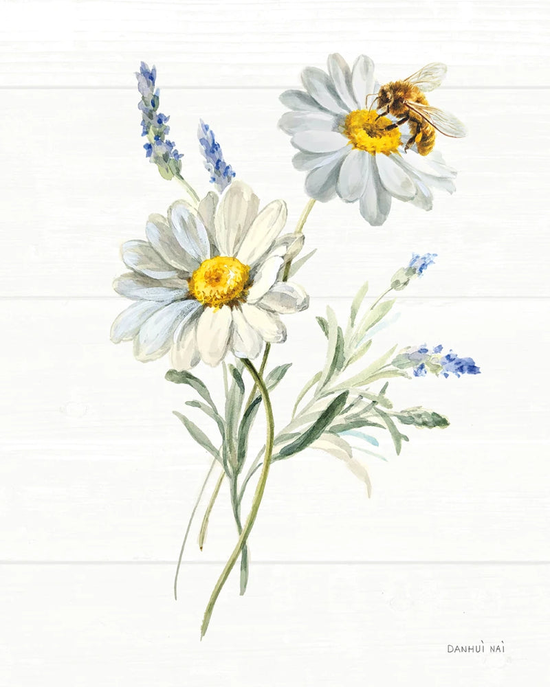 Bees and Blooms Flowers II by Danhui Nai