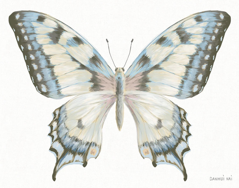 Beetles and Butterflies I White by Danhui Nai