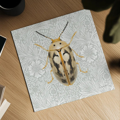 Beetles and Butterflies III by Danhui Nai. Shown as a detailed flat fine art print, highlighting archival giclee quality. Available as an archival giclee rolled canvas, fine art paper, or poster print. SKU 86646a.