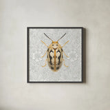 Beetles and Butterflies III by Danhui Nai. Shown in a sleek black glass frame for a contemporary gallery look. Available as an archival giclee rolled canvas, fine art paper, or poster print. SKU 86646a.