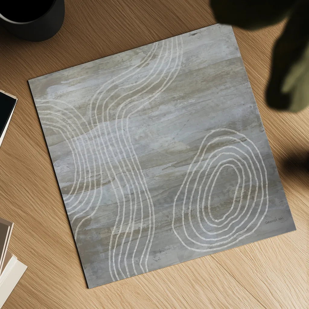 Beige Abstract II by Danhui Nai. Shown as a detailed flat fine art print, highlighting archival giclee quality. Available as an archival giclee rolled canvas, fine art paper, or poster print. SKU 84420a.