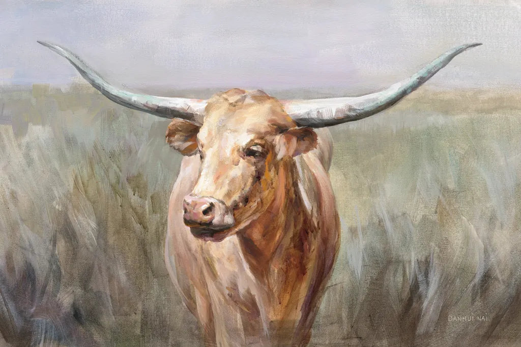 Big Sky Longhorn by Danhui Nai. SKU 75633i. Archival Giclee Fine art print for wall decor.