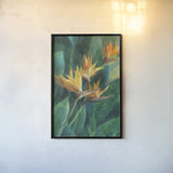 Bird of Paradise I Crop by Danhui Nai. shown as a paper print in a black flame. Available as a archival giclee rolled canvas, fine art paper, or poster print. SKU 54061h.
