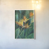 Bird of Paradise I Crop by Danhui Nai. shown as a paper print in a white frame. Available as a archival giclee rolled canvas, fine art paper, or poster print. SKU 54061h.