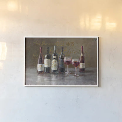 Bistro Reds by Danhui Nai. shown as a paper print in a white frame. Available as a archival giclee rolled canvas, fine art paper, or poster print. SKU 25629i.
