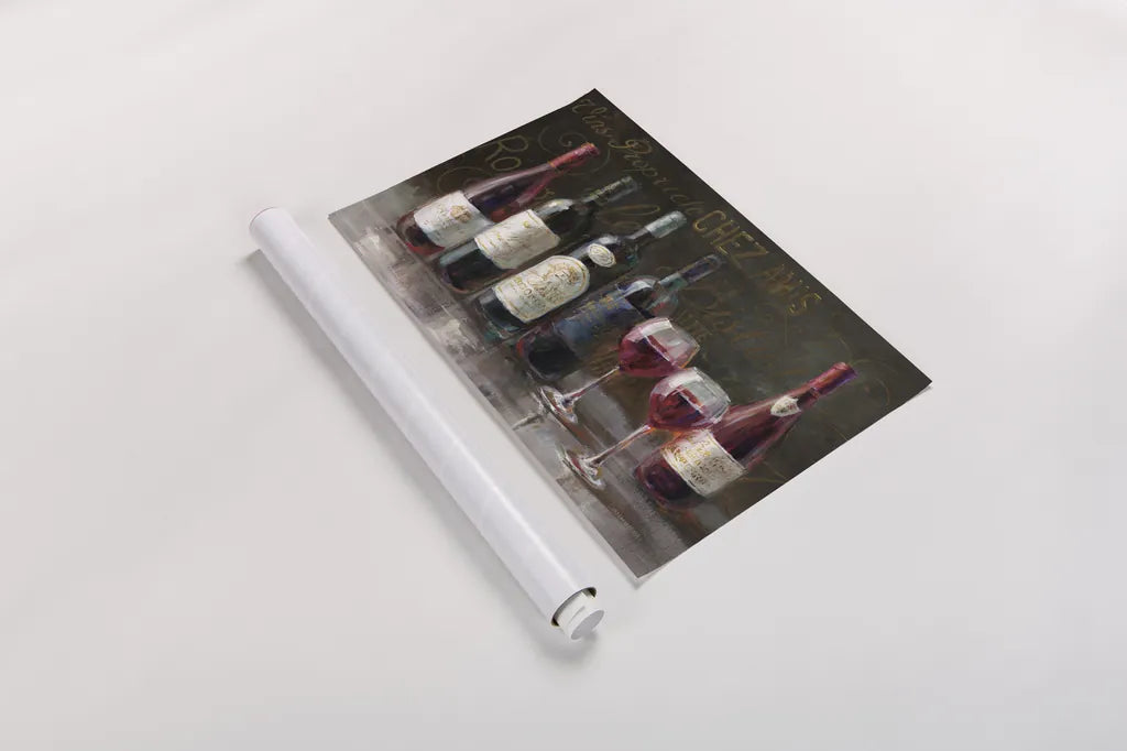 Bistro Reds v.2 Crop by Danhui Nai. shown as a rolled paper print. Available as archival giclee rolled canvas, fine art paper, or poster print. SKU 22239i.