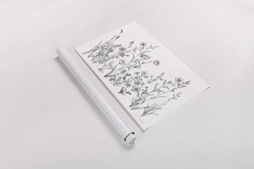 Black and White Garden by Danhui Nai. shown as a rolled paper print. Available as archival giclee rolled canvas, fine art paper, or poster print. SKU 76349i.