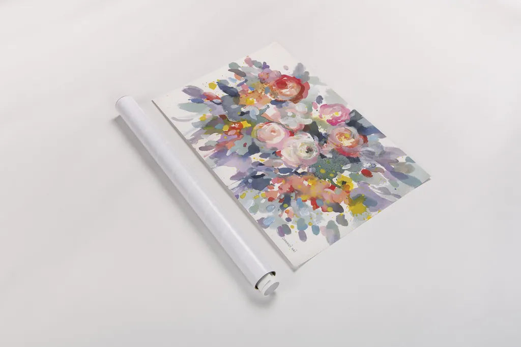 Bloom Burst by Danhui Nai. shown as a rolled paper print. Available as archival giclee rolled canvas, fine art paper, or poster print. SKU 69677i.