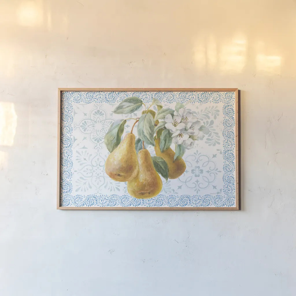 Blooming Orchard I by Danhui Nai. shown as a paper print in a natural frame. Available as a archival giclee rolled canvas, fine art paper, or poster print. SKU 78490i.