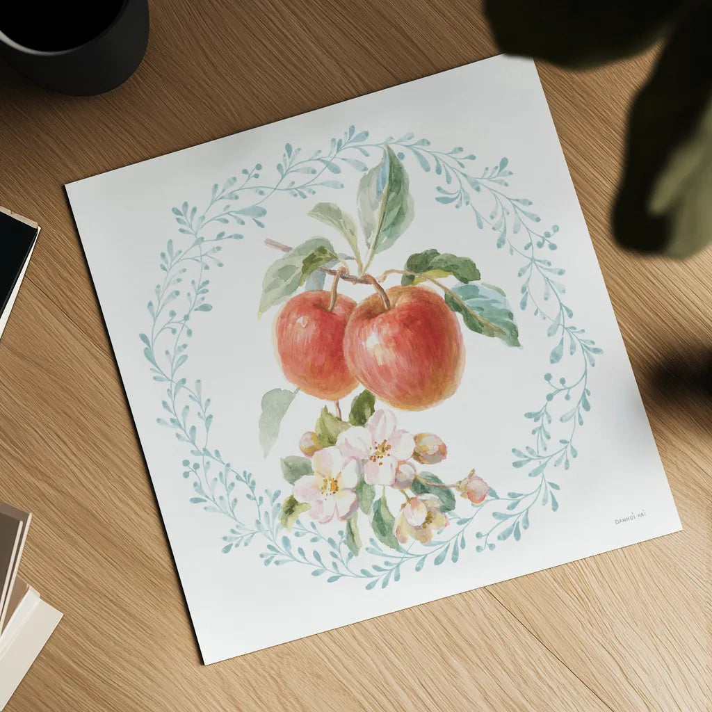 Blooming Orchard II by Danhui Nai. Shown as a detailed flat fine art print, highlighting archival giclee quality. Available as an archival giclee rolled canvas, fine art paper, or poster print. SKU 78491a.