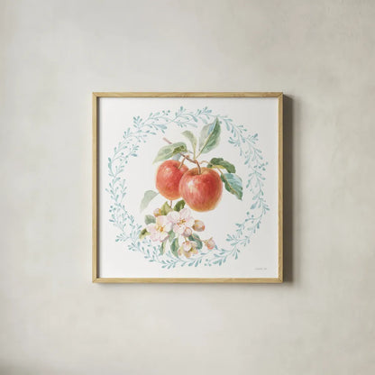 Blooming Orchard II by Danhui Nai. Shown in a natural wood glass frame for a timeless modern aesthetic. Available as an archival giclee rolled canvas, fine art paper, or poster print. SKU 78491a.