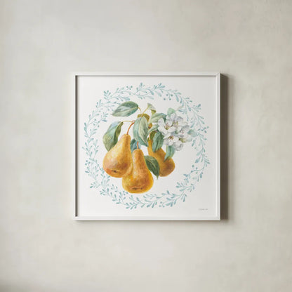 Blooming Orchard IV by Danhui Nai. Shown in a crisp white glass frame for a clean and minimalist style. Available as an archival giclee rolled canvas, fine art paper, or poster print. SKU 78493a.